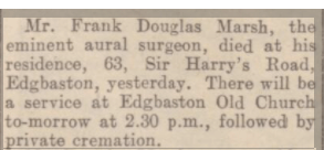 Major Douglas Marsh at Netley Hospital 1939