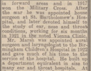 Major Douglas Marsh at Netley Hospital 1939