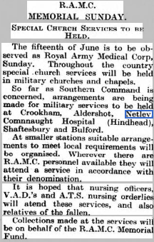 Past Lives + Times of Netley Hospital - Memorial Sunday 1947