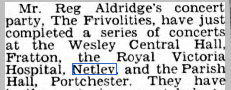 The Frivolities are at Netley Hospital in 1951