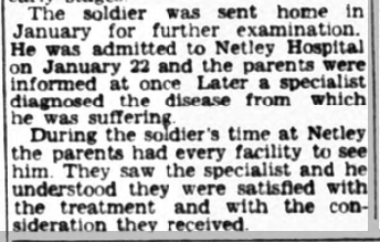 Private Edward G Whiten at Netley Hospital 1954