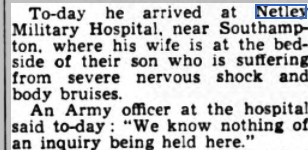 Gunner Brian Colclough at Netley Hospital 1956
