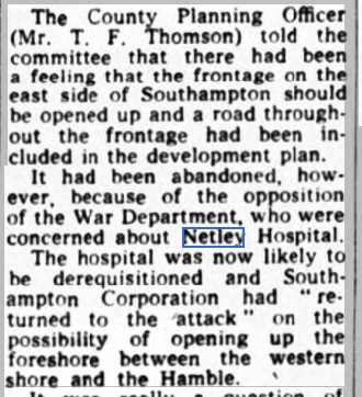 Derequisition of Netley Hospital in 1959