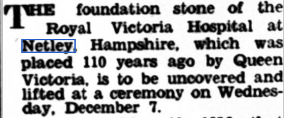 Uncovering Foundation Stone at Netley Hospital 1966