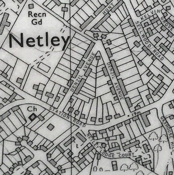 Denzil Avenue Netley Abbey in 1972 - map