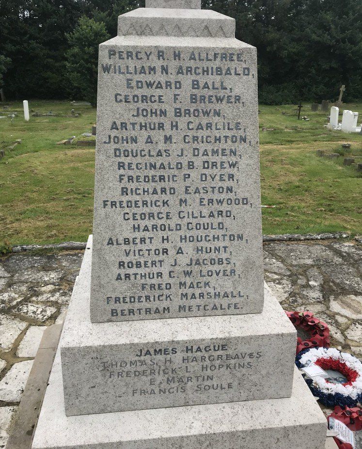 Memorial Names at St Mary's Church Hound