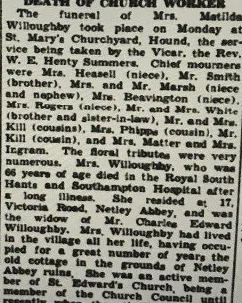 Mrs Willoughby at Netley Abbey Ruins in 1939