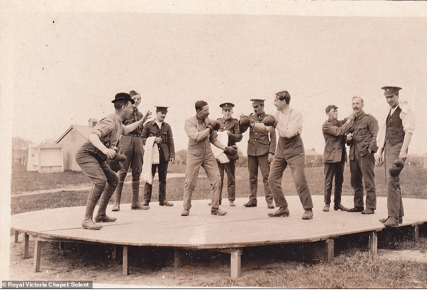 Photo courtesy of Royal Victoria Chapel Collection Boxing Bouts at Netley Hospital WW1