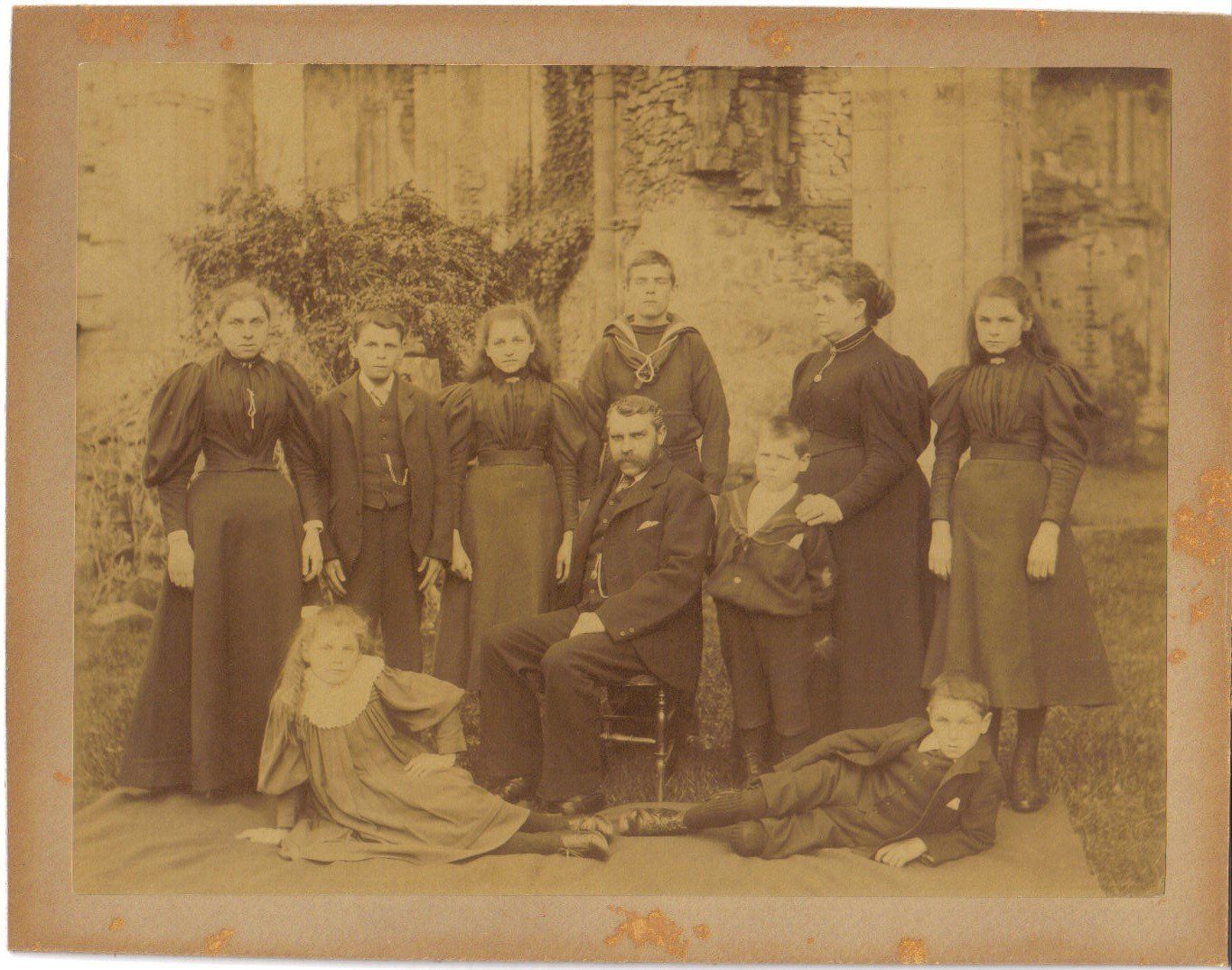 The Clatworthy Family in front of the Abbey in 1898 Clatworthy Family Photo in 1898