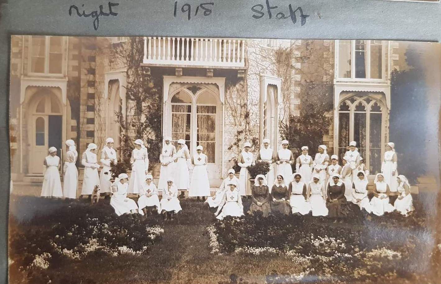 Photo from Julie's Collection - thank you! RVH Night Staff at Hamble Cliff House in 1918