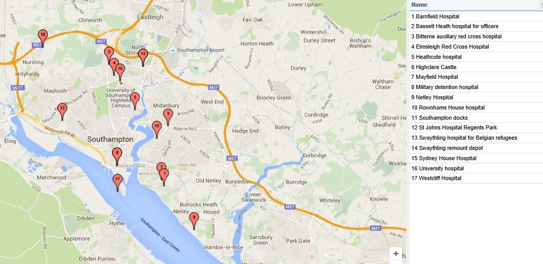 WW1 Hospitals in Hampshire including Netley