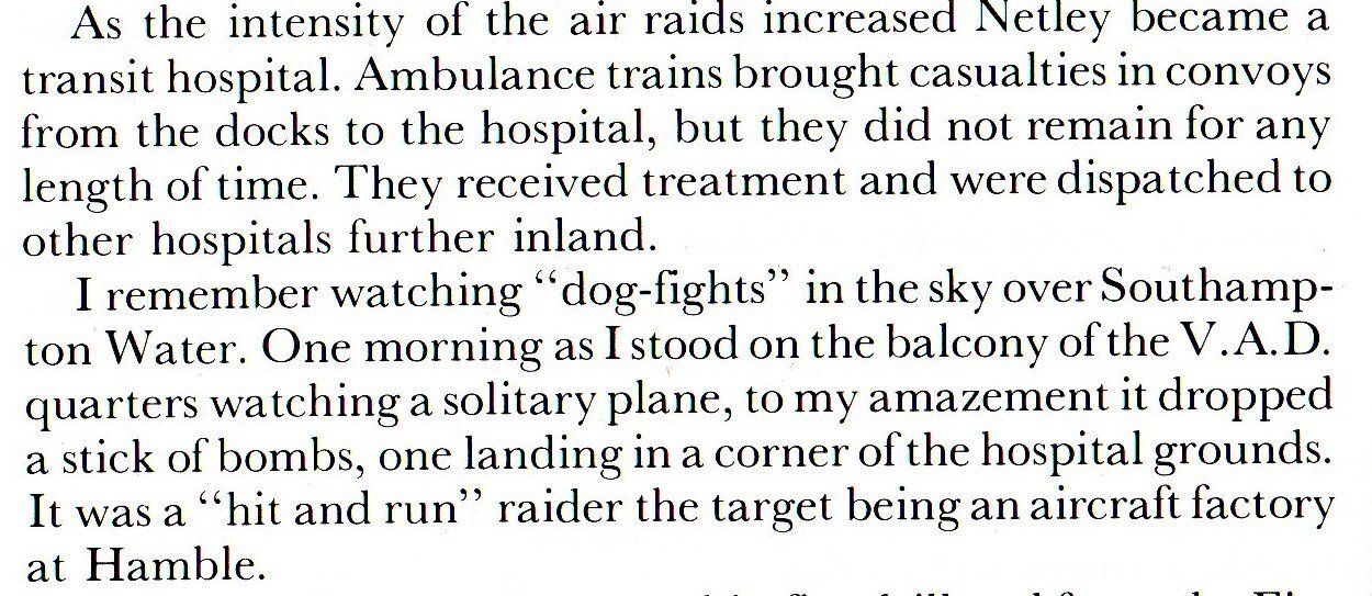 Excerpts from Beatrice Spurway's Memories of Netley Hospital