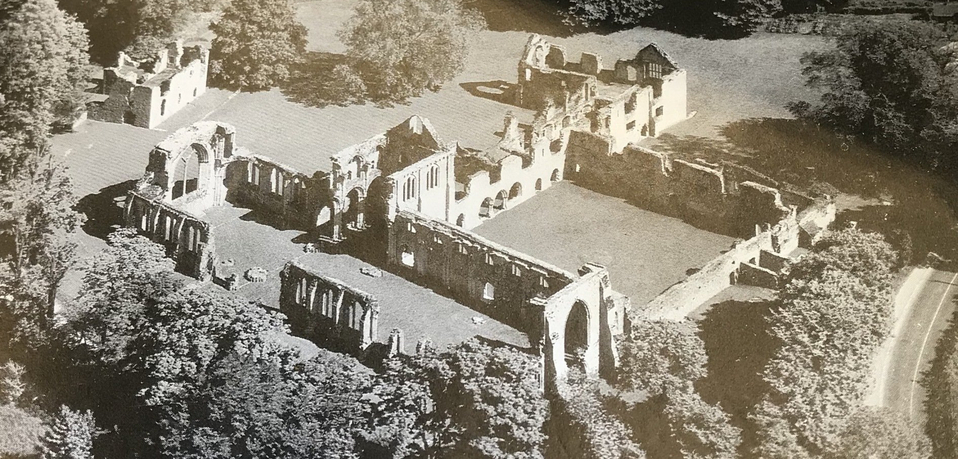 Aerial view of Netley Abbey Ruins