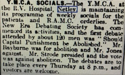 Hampshire Telegraph 11/11/ 1932 YMCA Netley Hospital