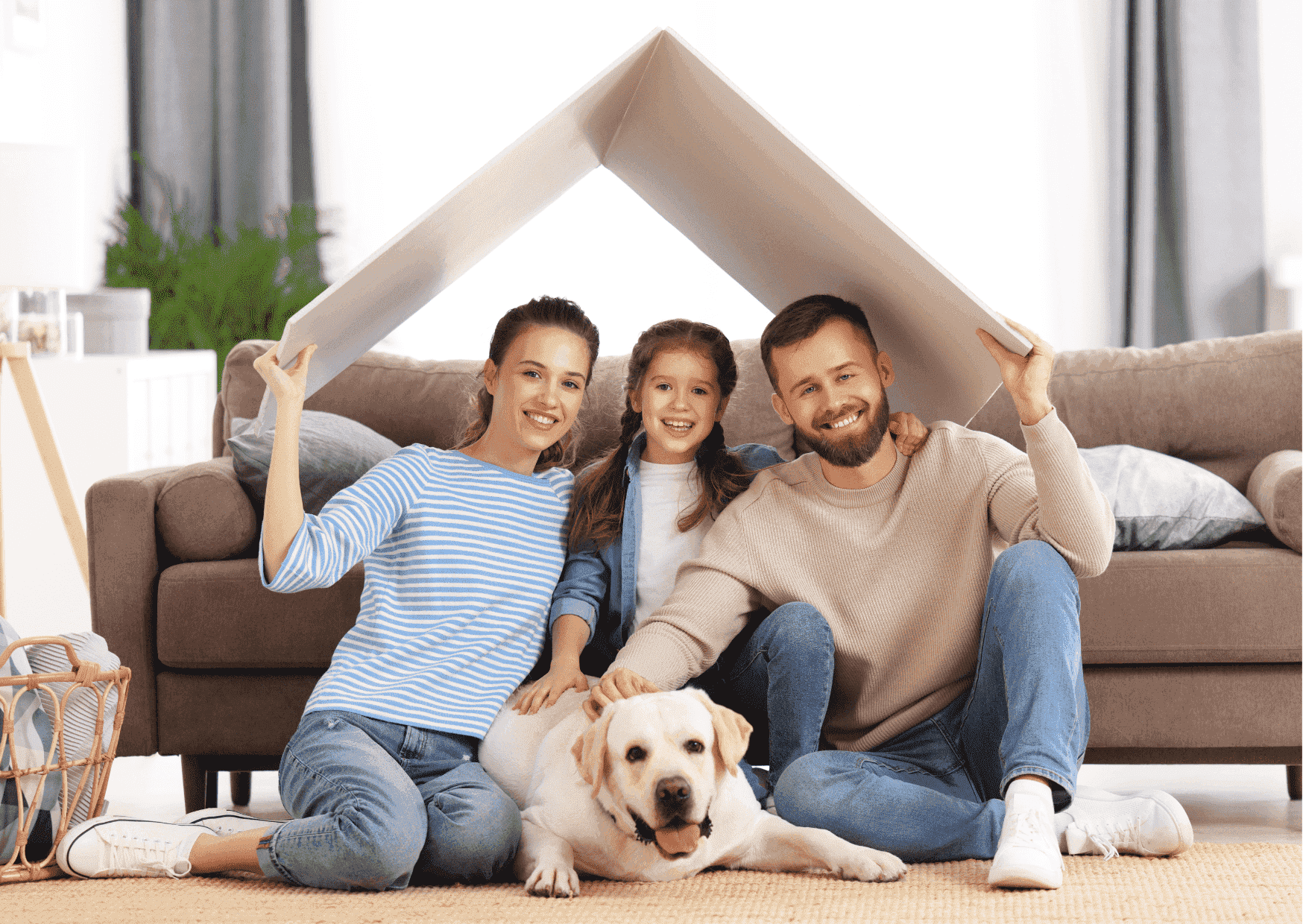 Familie unter einem Dach. Stellvertretend für den Vermögensaufbau einer Familie bei uns.