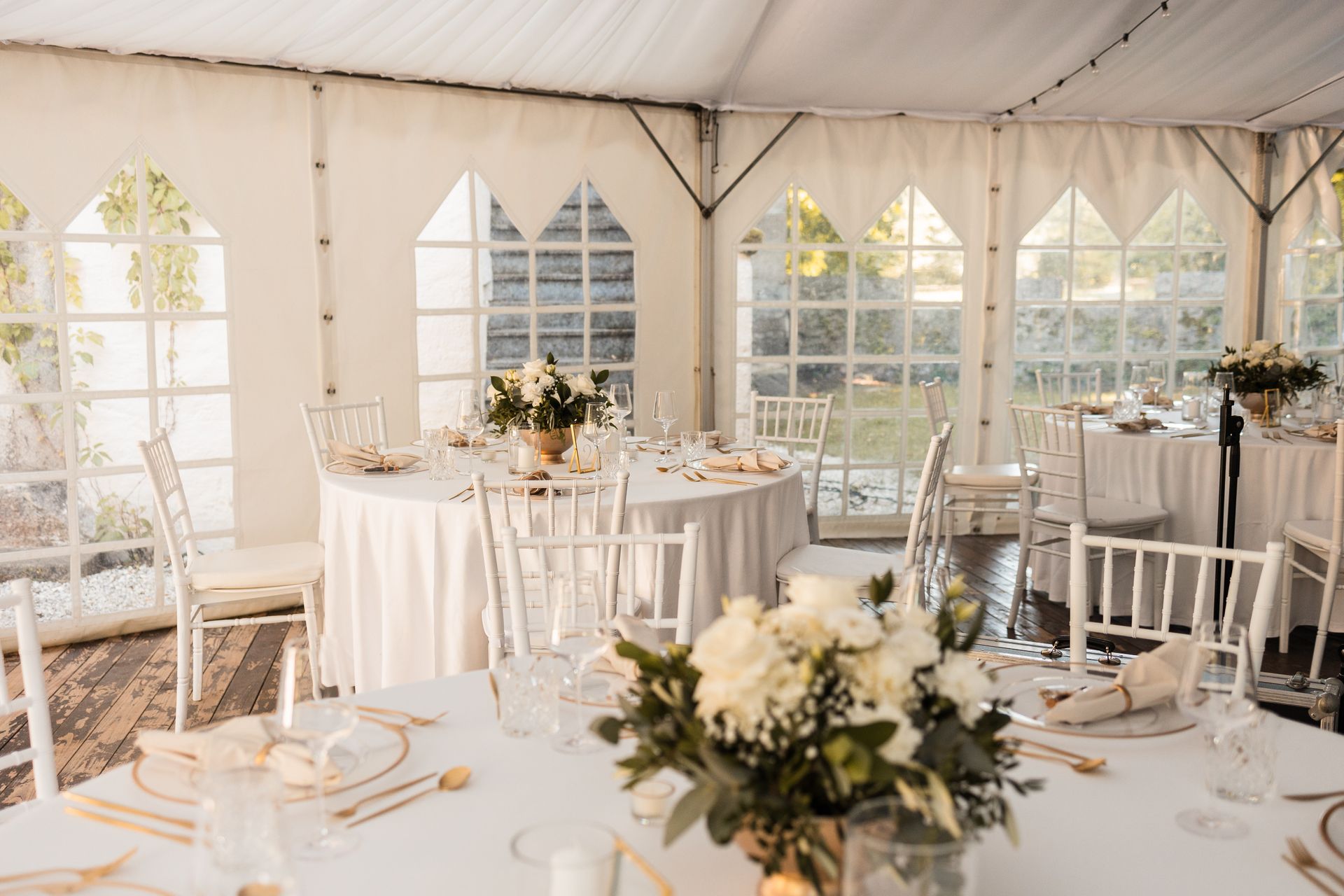 Tischdekoration im Schloss Egg Auf diesem Foto sieht man die Tischdekoration im Schloss Egg