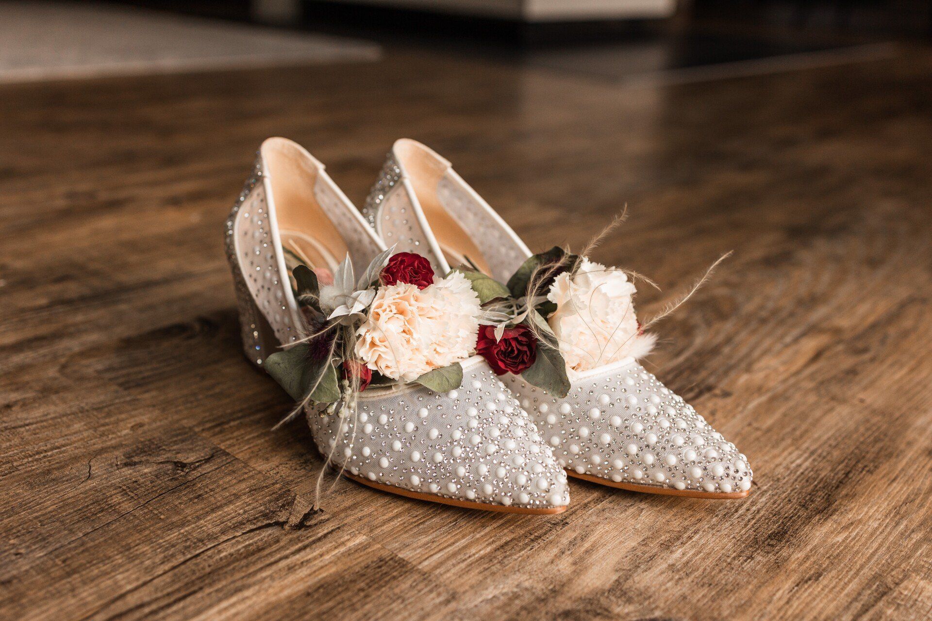 Auf diesem Bild wurden die Brautschuhe fotografiert