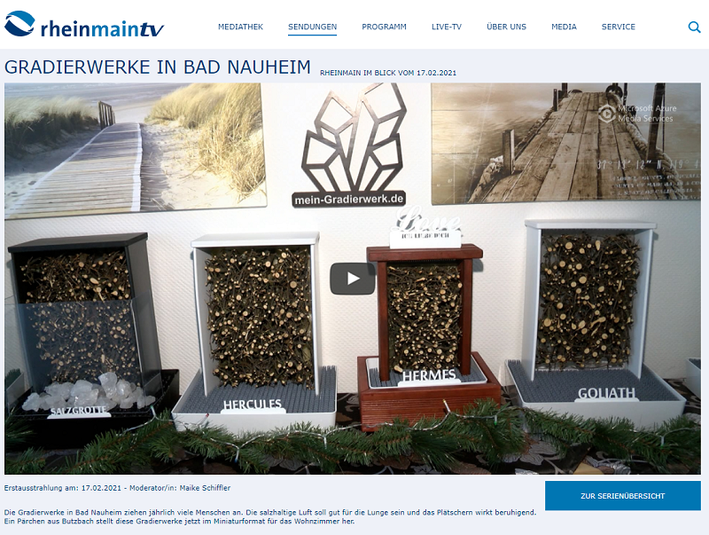 RheinMainTV Gradierwerke in Bad-Nauheim, Gesunde salzhaltige Luft für zu Hause – das Mini-Gradierwerk macht es möglich