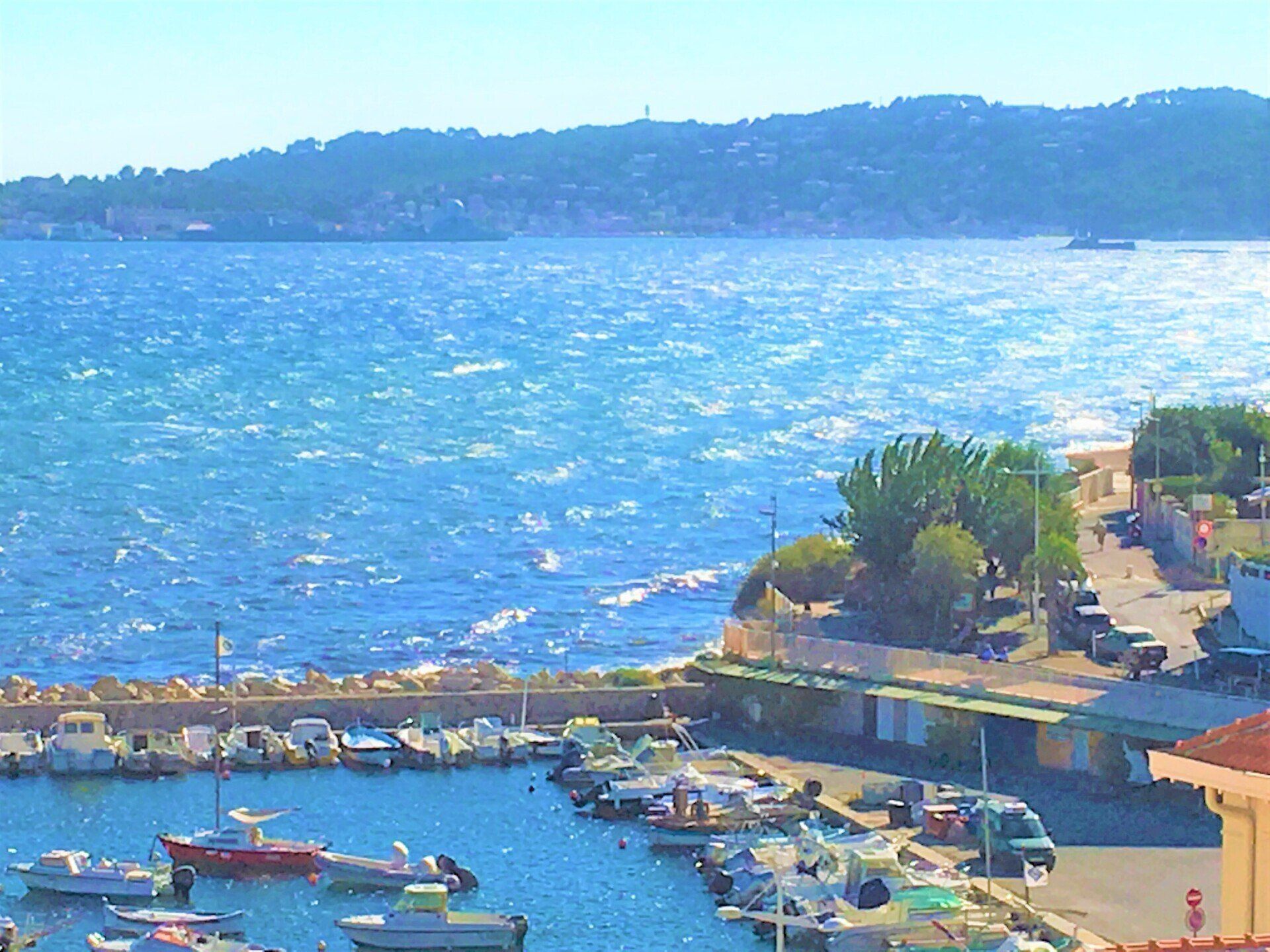 vue port du mourillon les roches immobilier