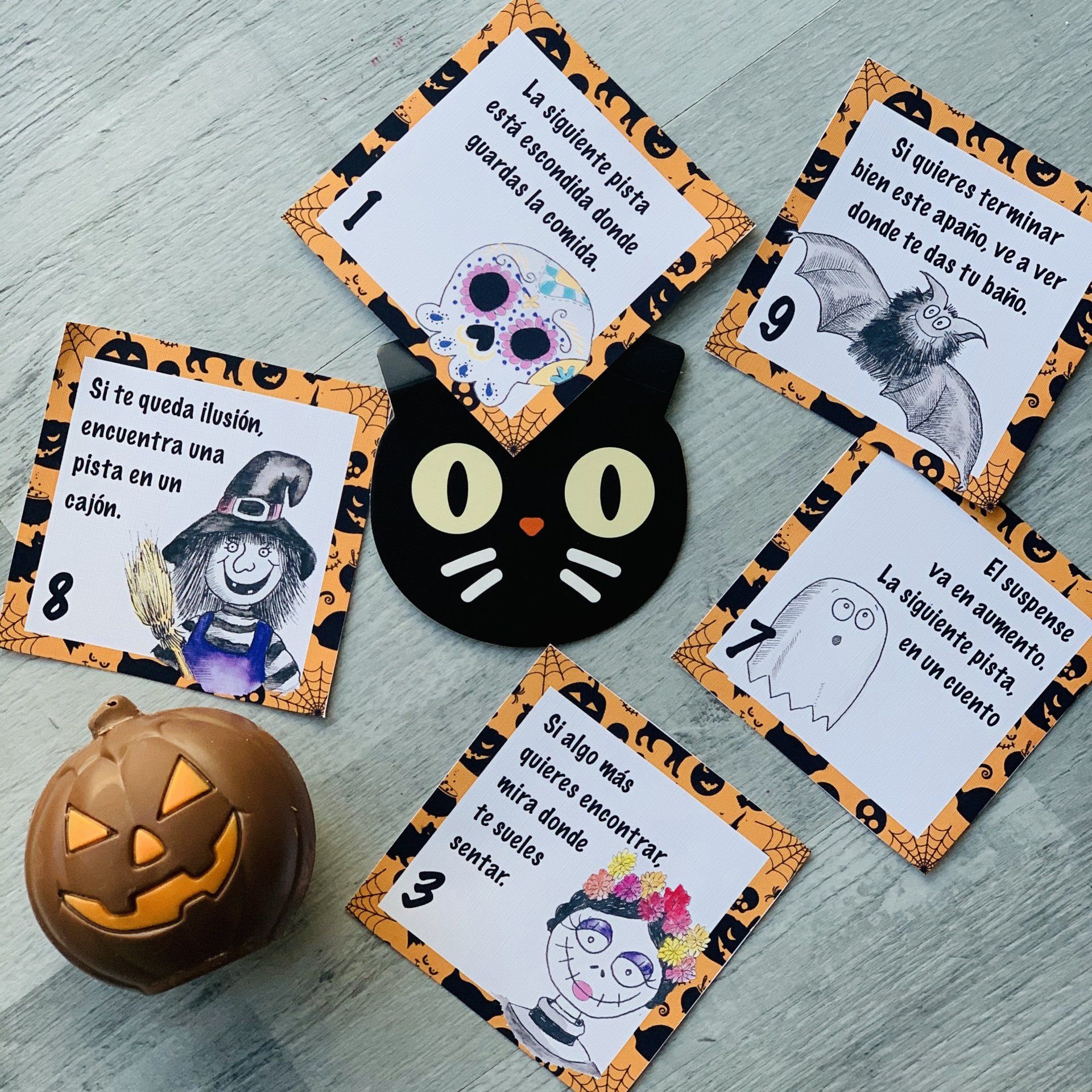 tarjetas del juego búsqueda del tesoro