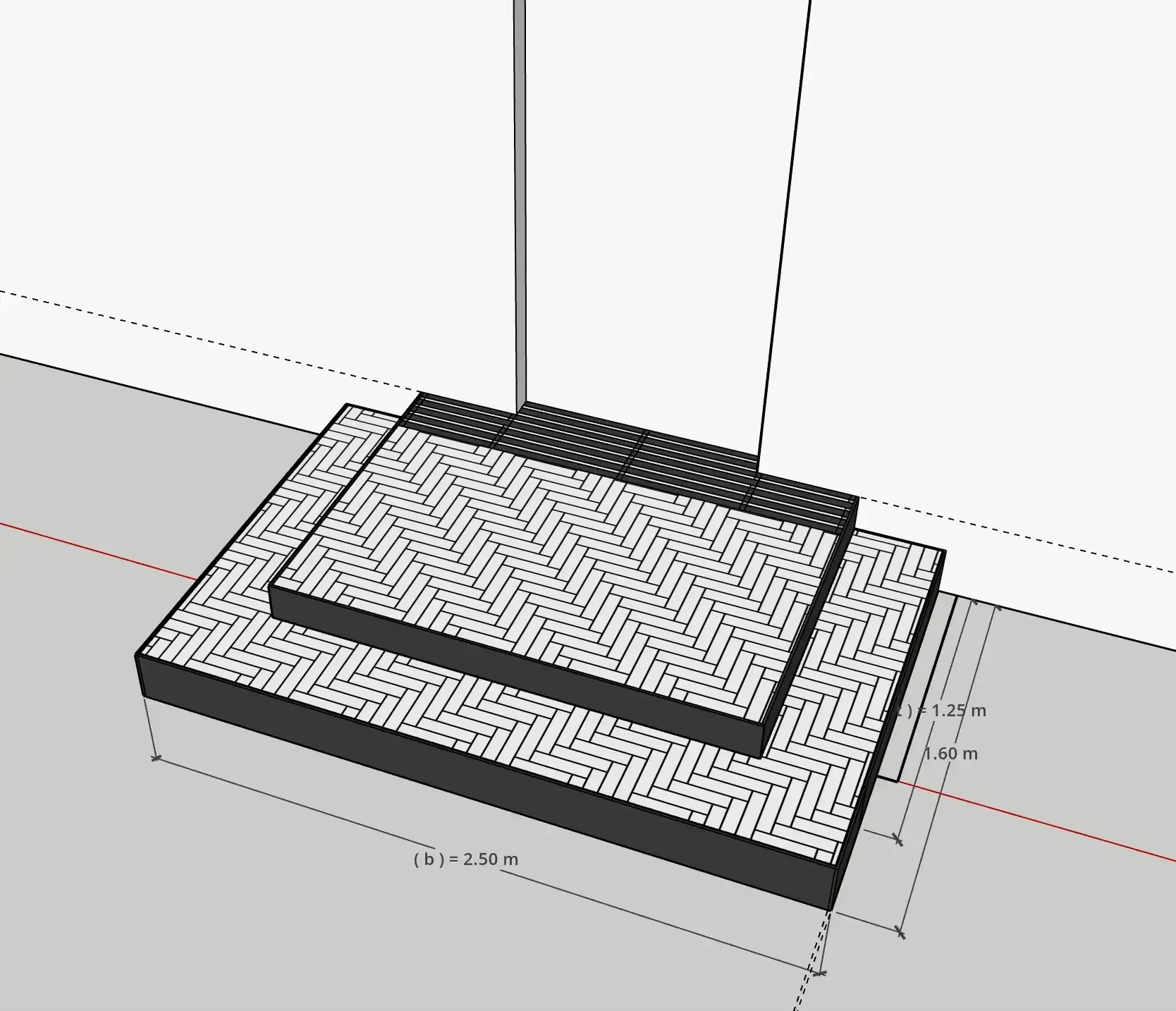 Design Vorschlag Eingangspodest mit freier Podestanlage
