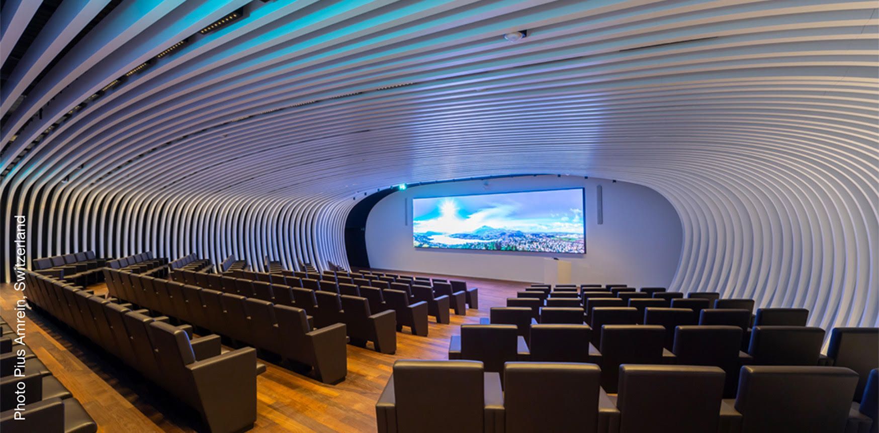 acoustic lightboard ceiling panels in real wood veneer