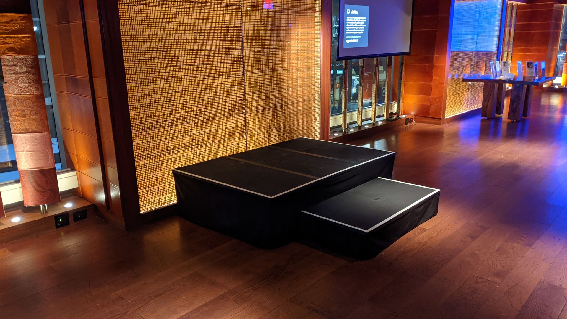 Small 4x6 stage at 16in for a corporate presentation Small 4x6 stage at 16in for a corporate presentation
