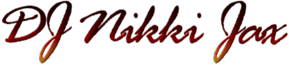 DJ Nikki Jax Red Script Logo DJ Nikki Jax Red Script Logo