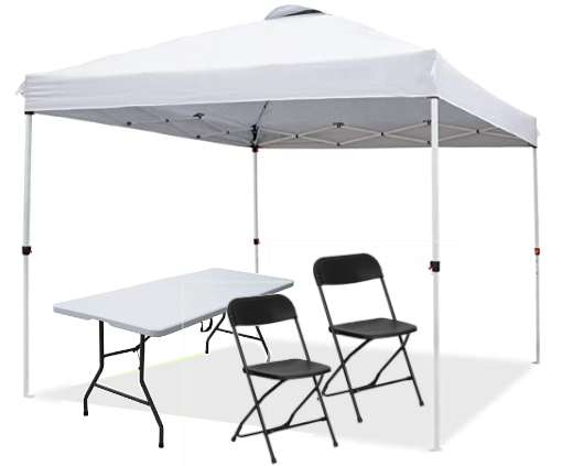 Rental Tent Street Fair Package with Tent, Table and Chairs for NYC Rental Tent Street Fair Package with Tent, Table and Chairs for NYC