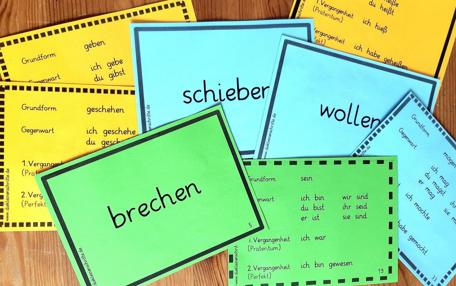 Kartei irregulärer Verbformen Deutsch Irre Verben Kartei