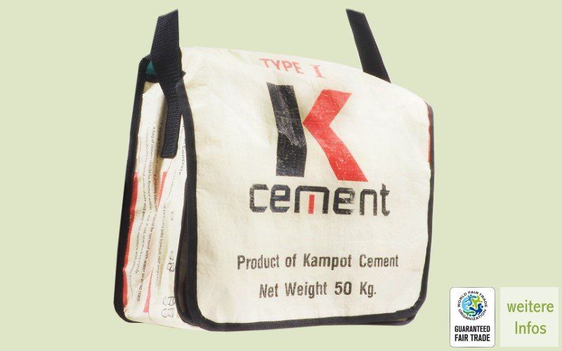 Fair Trade Umhängetasche aus Zementsäcken, nachhaltig
