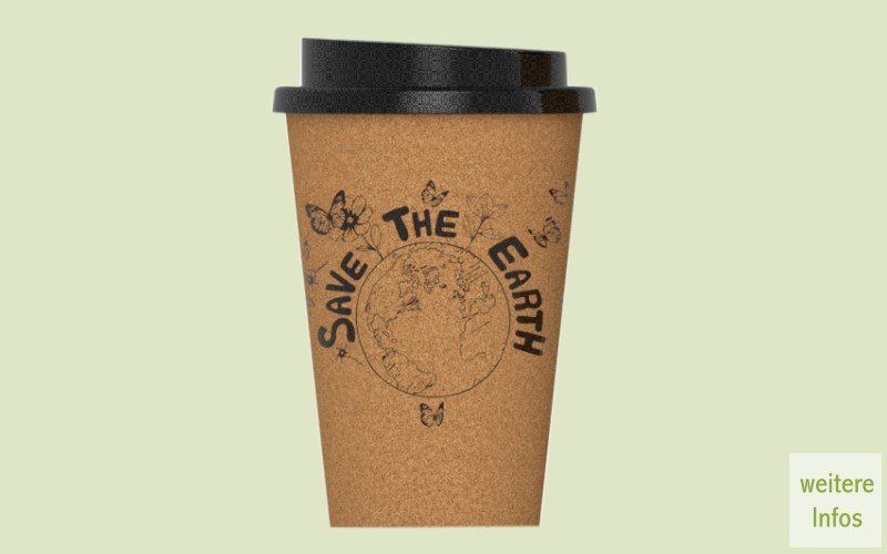 Doppelwandiger nachhaltiger Kaffee-Becher aus Kork und PLA Bioplastik