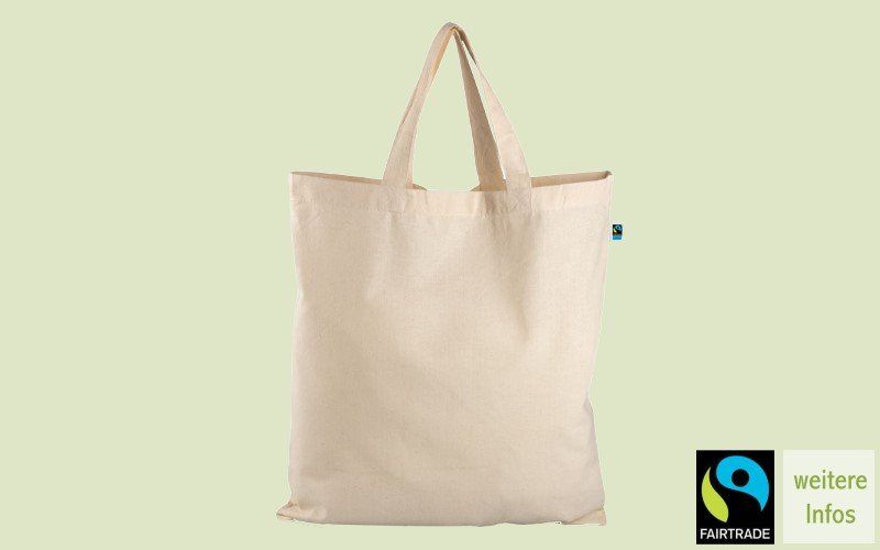 Nachhaltige Fairtrade Baumwolltasche, zertifiziert