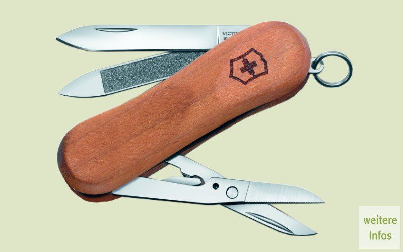 Nachhaltiges Nagelset mit Taschenmesser aus Holz als Schlüsselanhänger