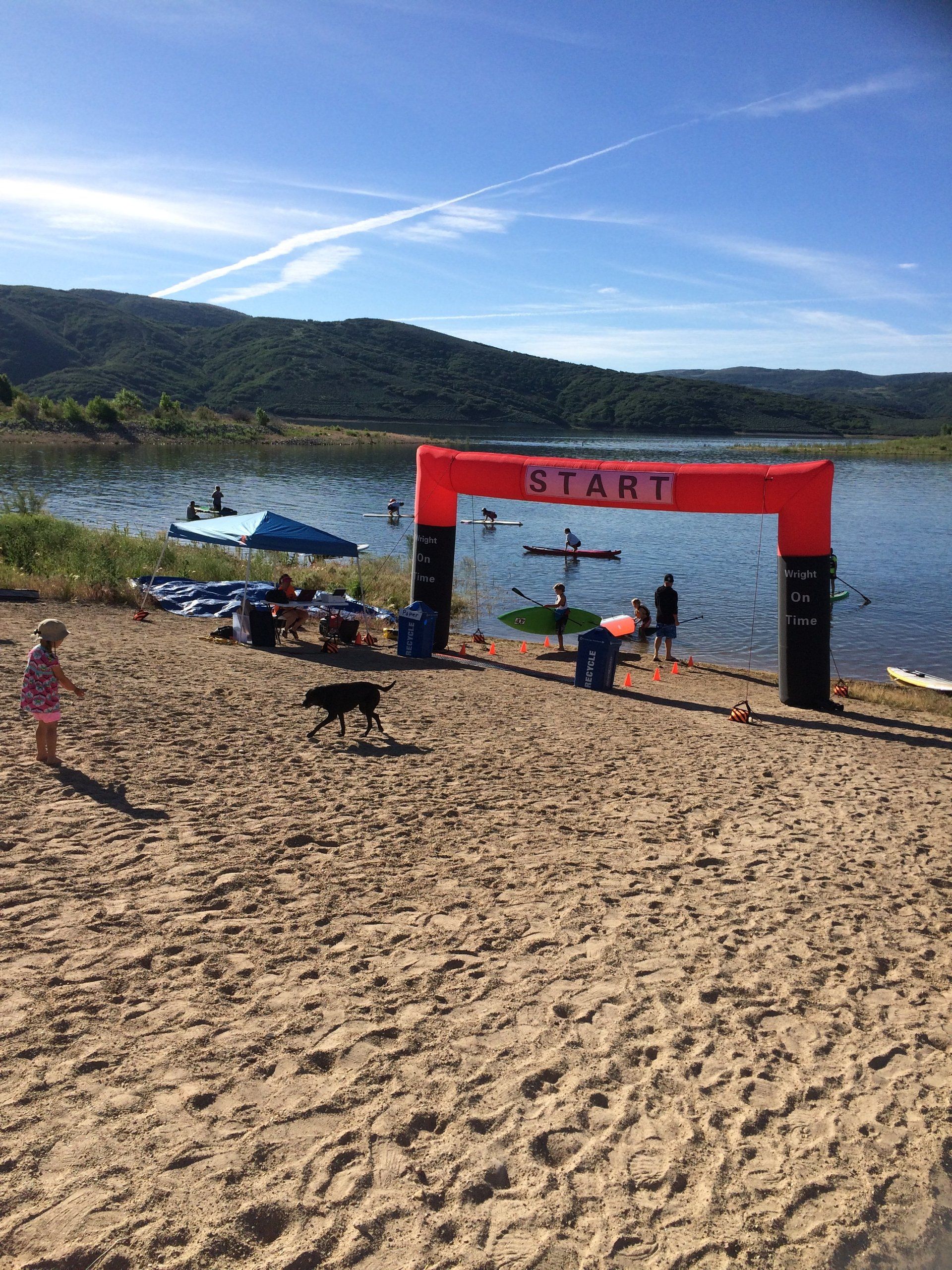 Start line arch on a beach