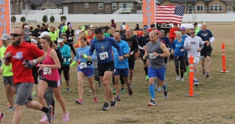 Group of runners in a race competition