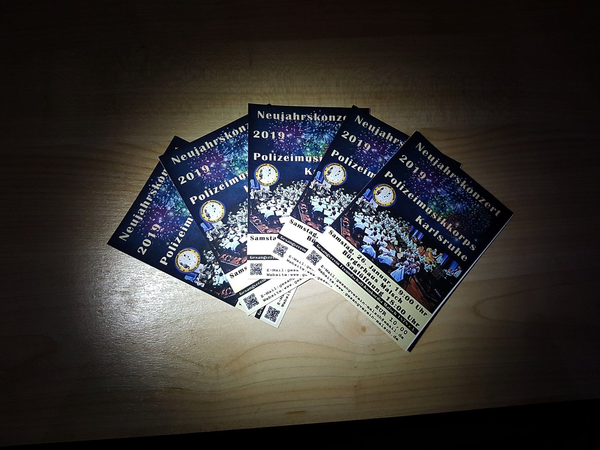 Karten fürs Konzert des Polizeimusikkorps Karlsruhe im Januar 2019 in Malsch