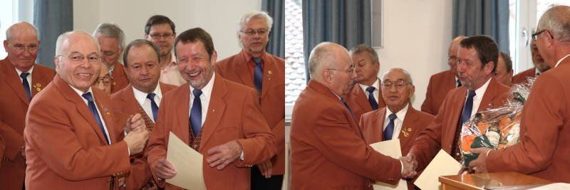 Der damalige Vorsitzende Karlheinz Kohm (li) und Vizechorleiter Wolf-Rüdiger Zimmermann