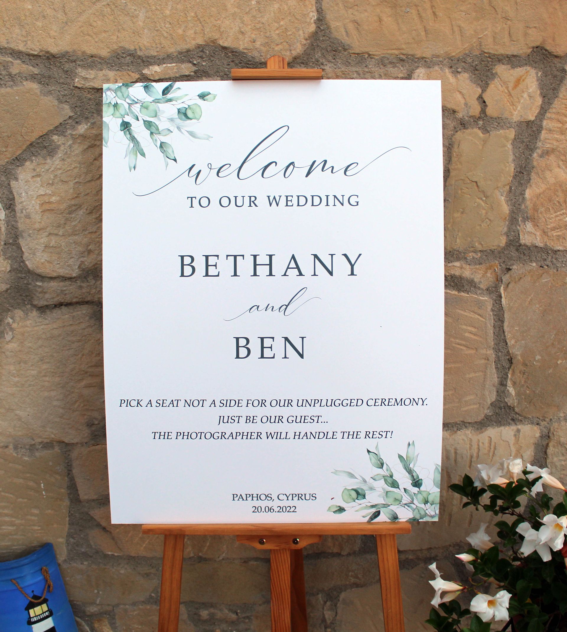 unplugged wedding chalkboard sign