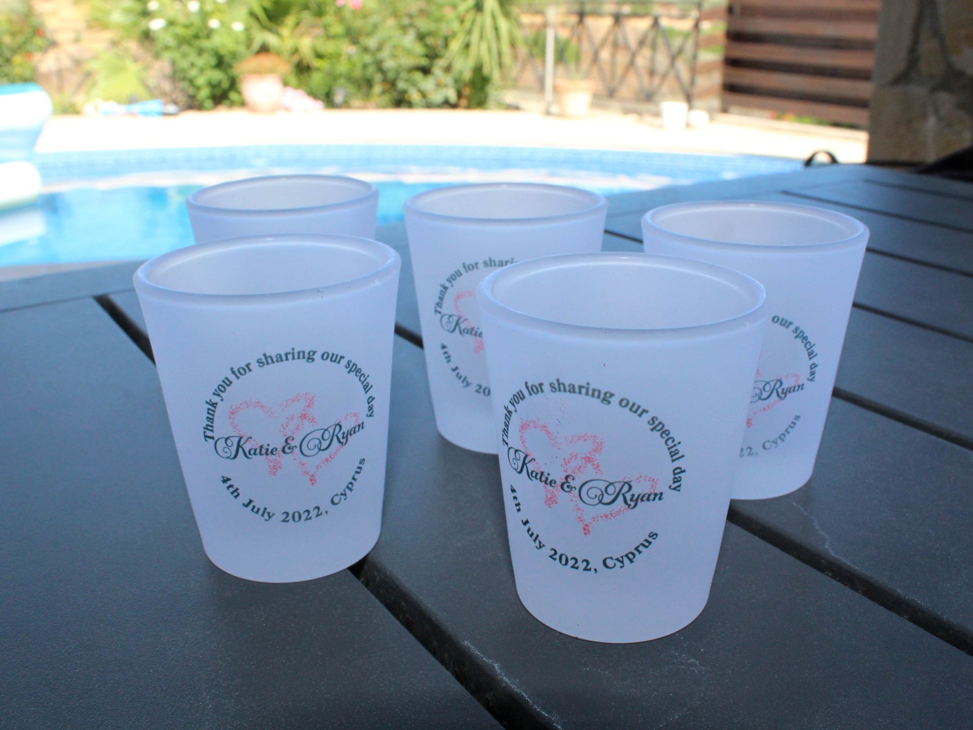 Shot glass wedding favour