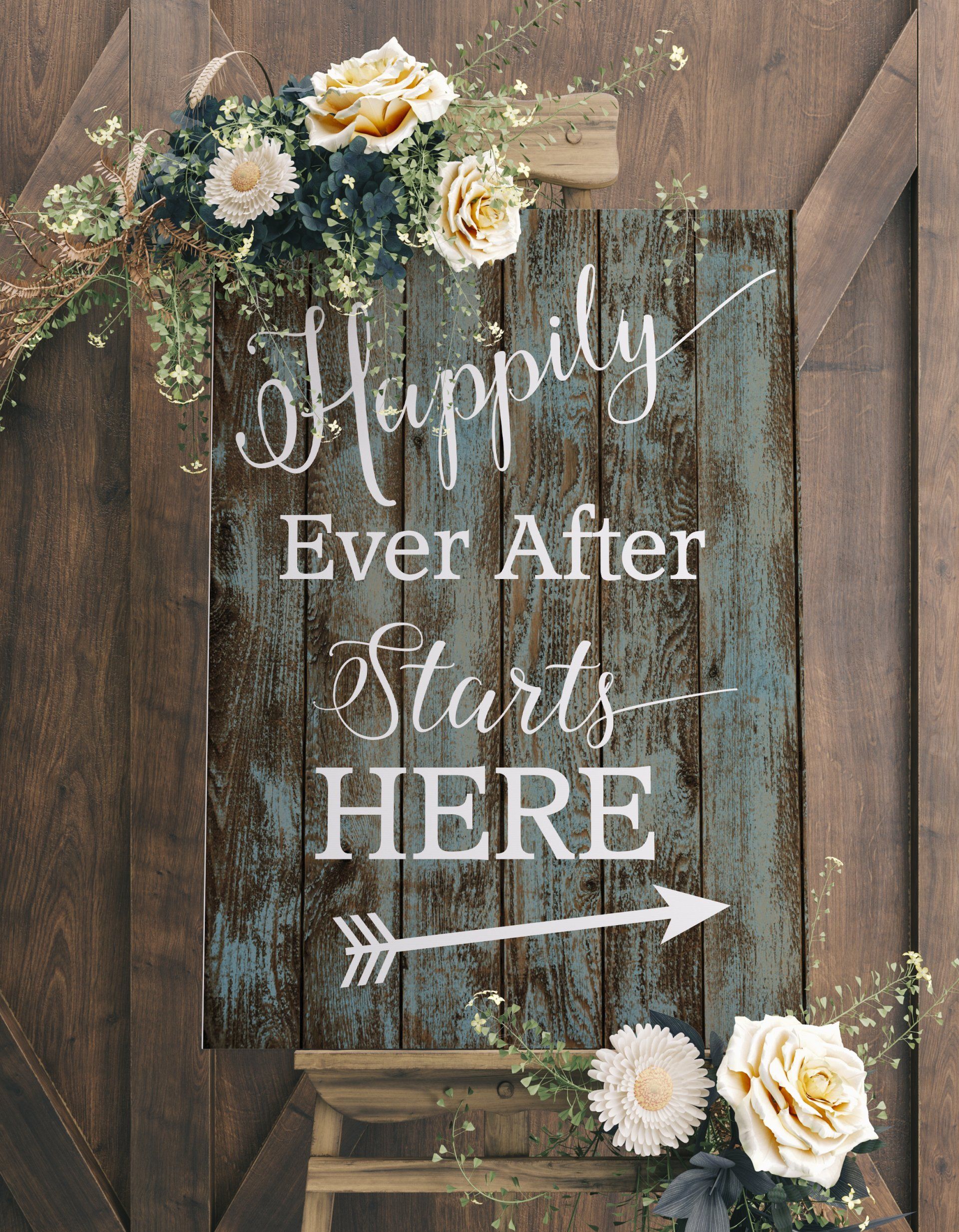 happily ever after wedding sign