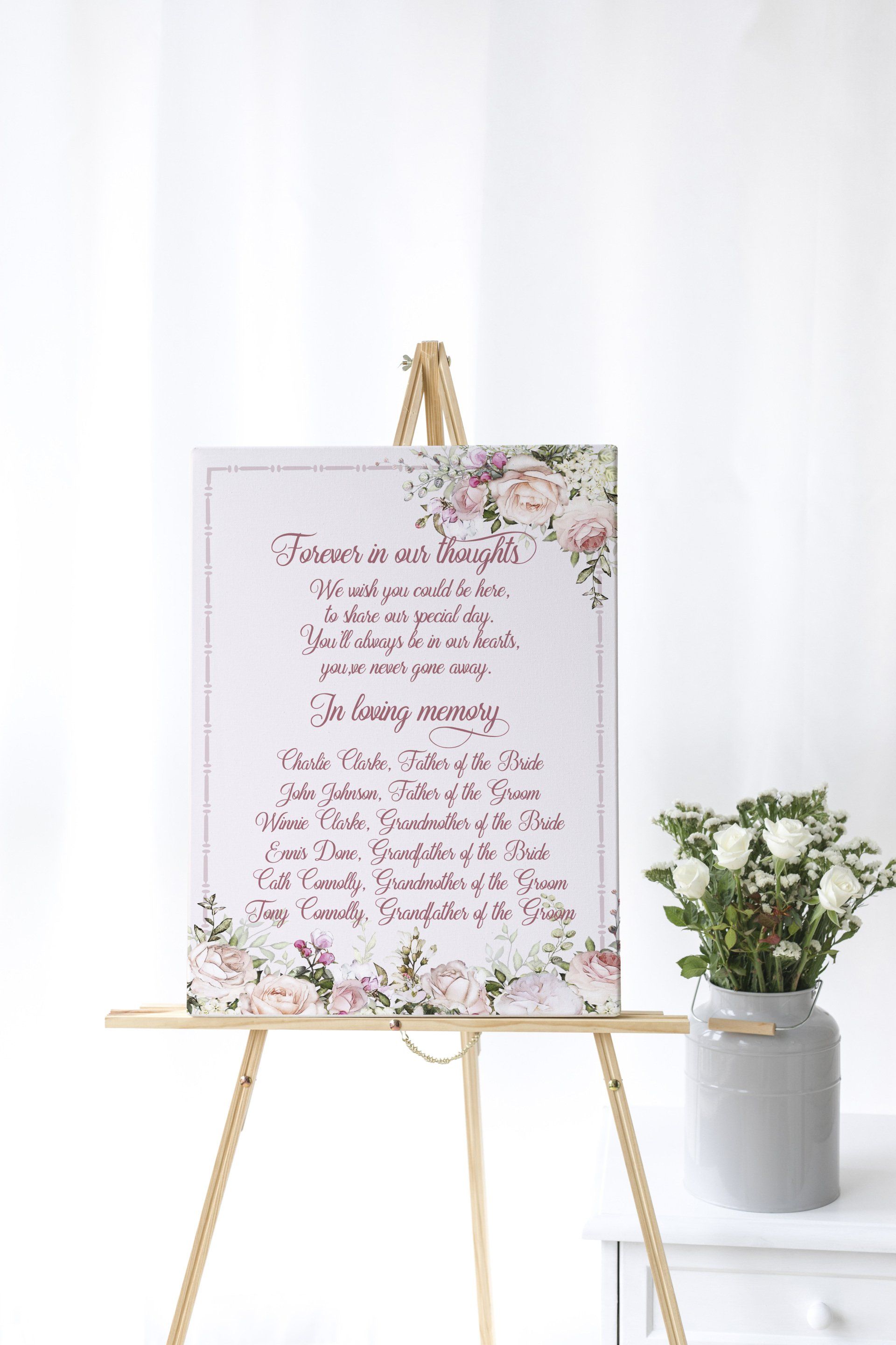 in loving memory wedding sign