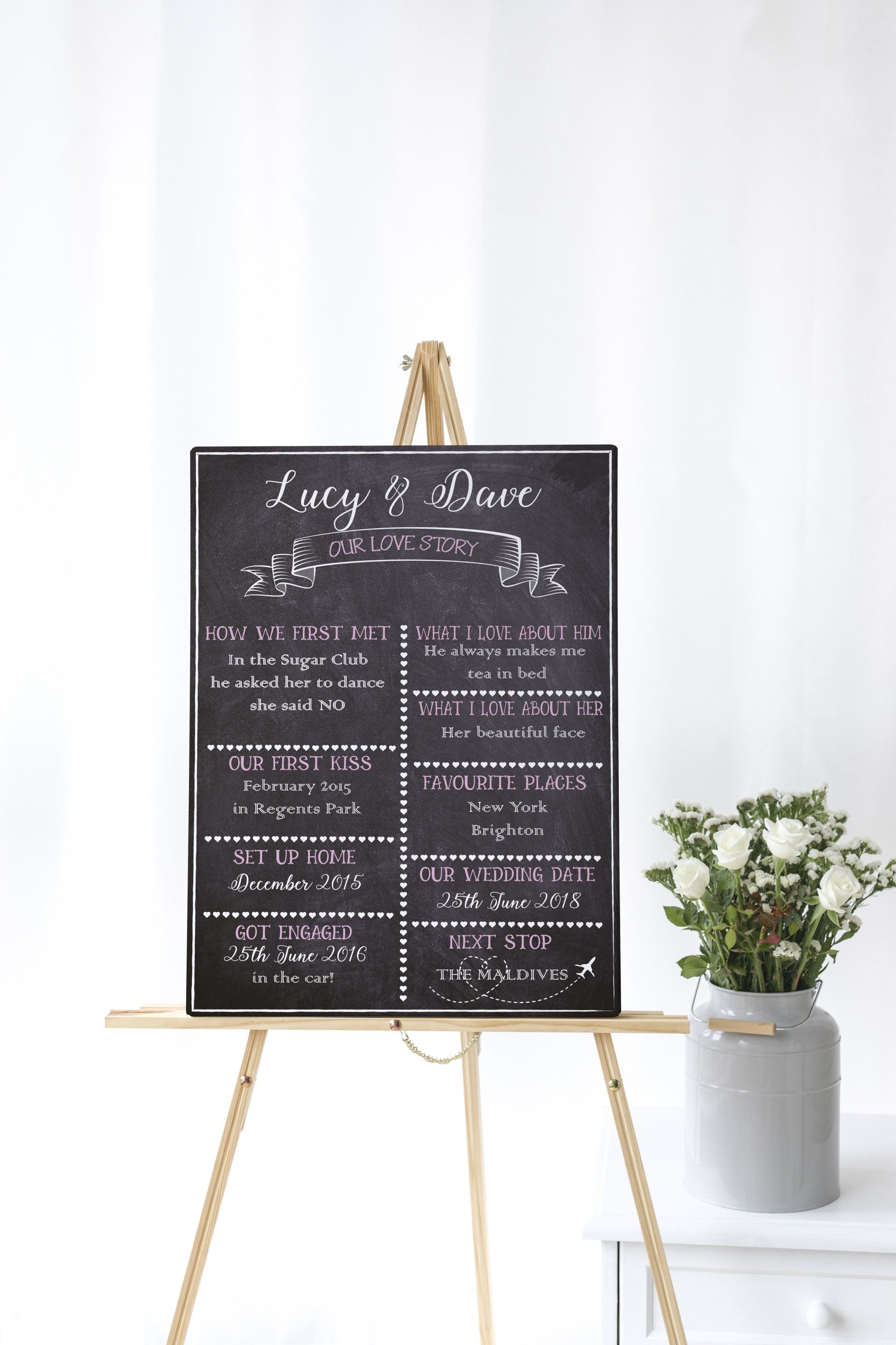 our love story wedding sign