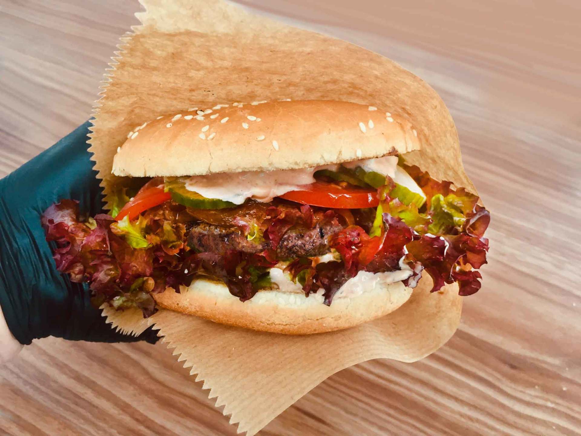 hamburger mit rinderhack