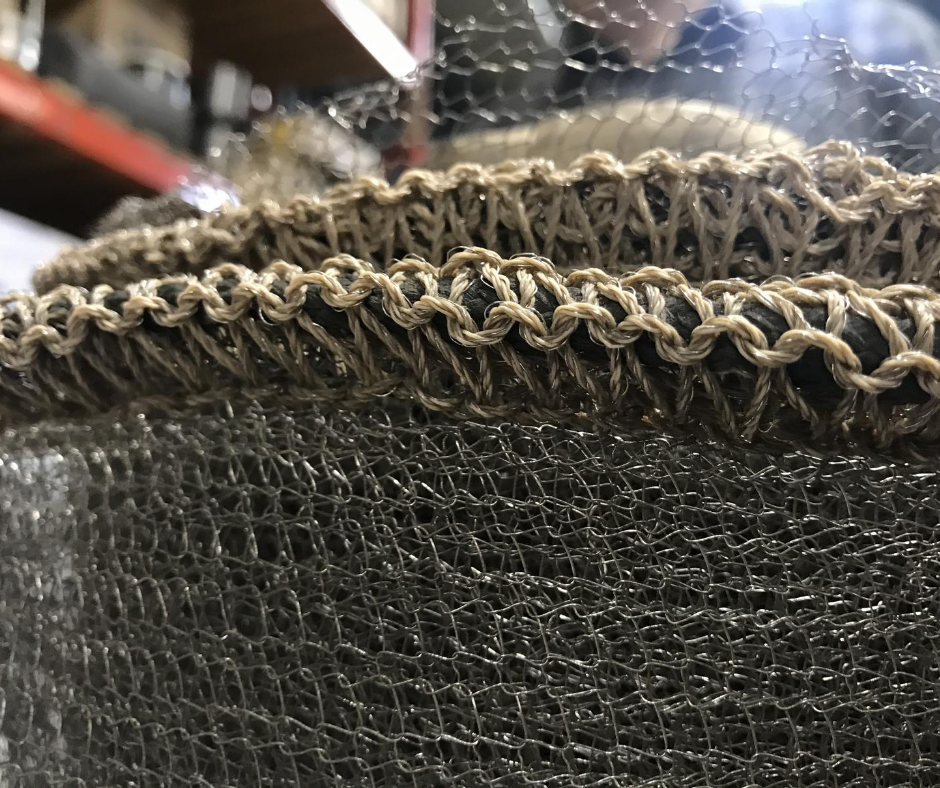 Aviary mesh stitched together