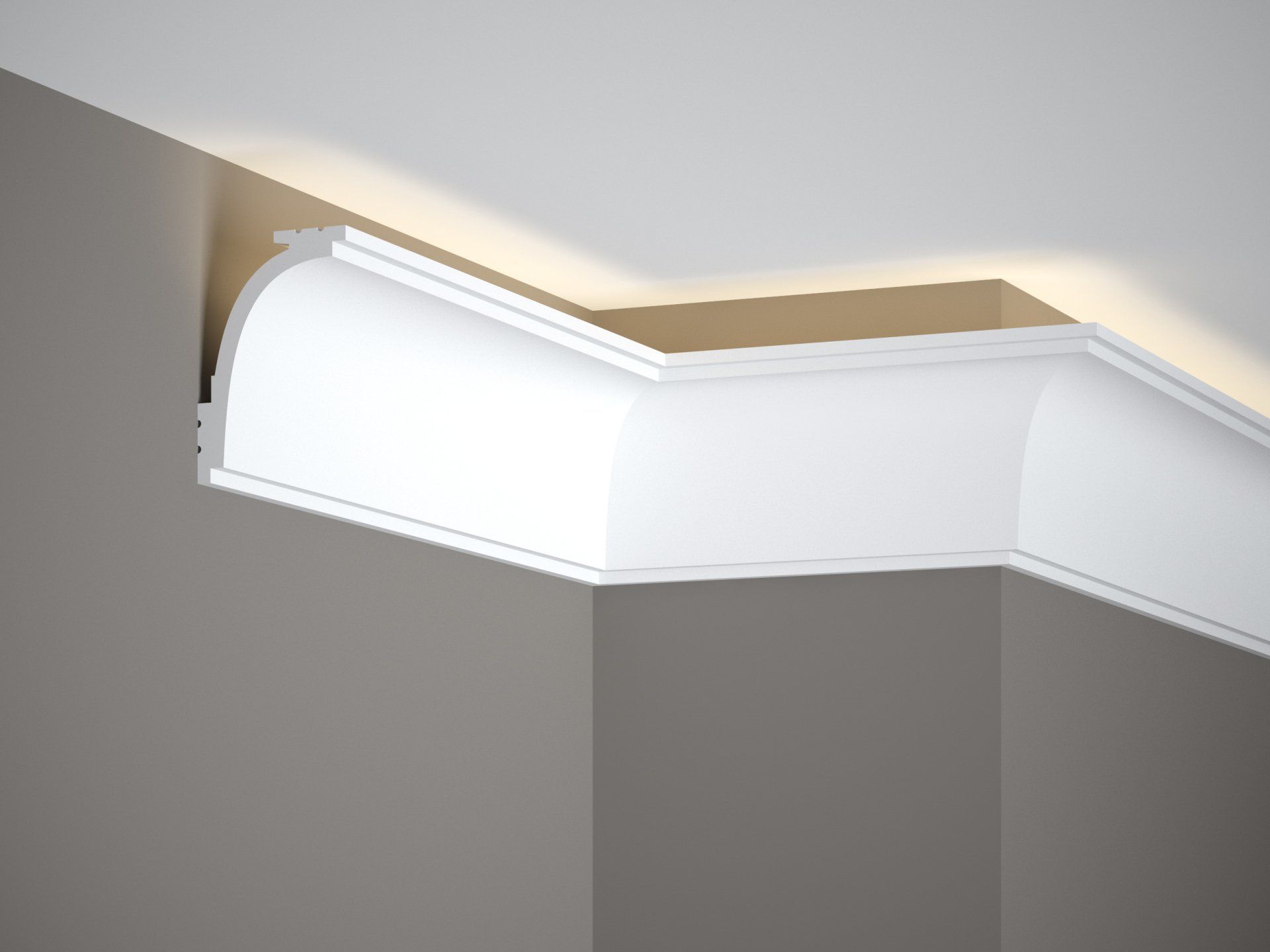 Mardom Decor MD111 moderne Lichtleistefür die Decke, modern geschwungen und zum einfachen kleben an die wand.