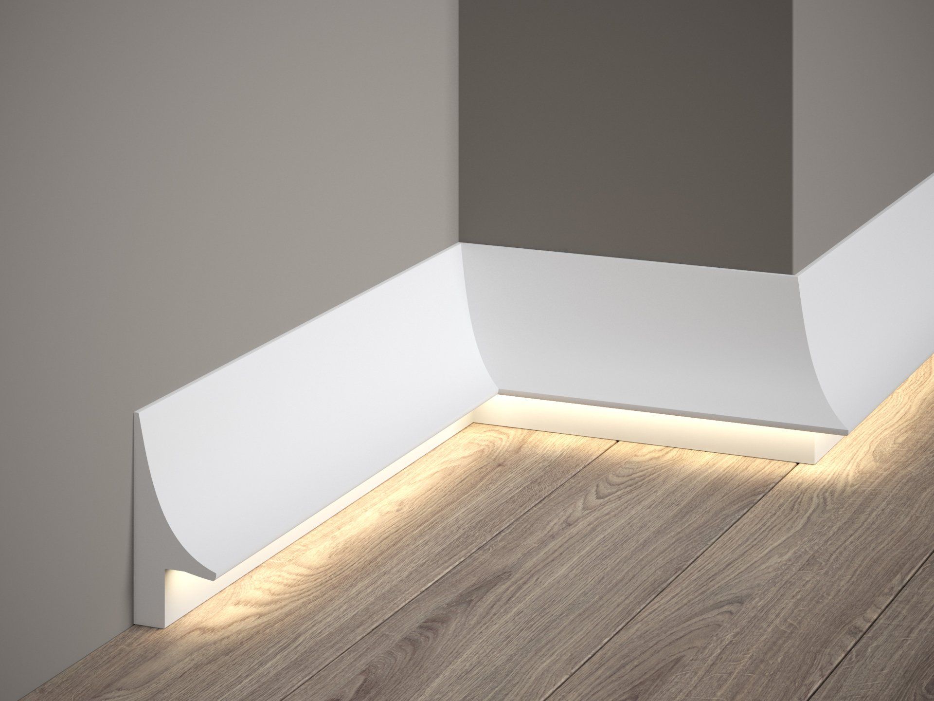 Mardom Decor QL007 Lichtleiste Bodenleiste Kabelleiste Sockelleiste Fußbodenleiste Scheuerleiste LED 200cm x 9,6cm x 4,2cm