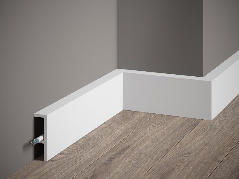 Für LED Licht konzipiert Deckenleiste /Wandleiste / Fußleiste / Scheuerleiste auch geeignet für Nassbereiche wie Badezimmer, Kellerräume oder Schwimmbäder. Widerstandsfähiger als Holz, Echtholz oder MDF. Preisgünstig und hochwertig. Lichtleiste Fußboden Lichtsockel beleuchtbare Sockelleiste sehr modern indirektes Licht