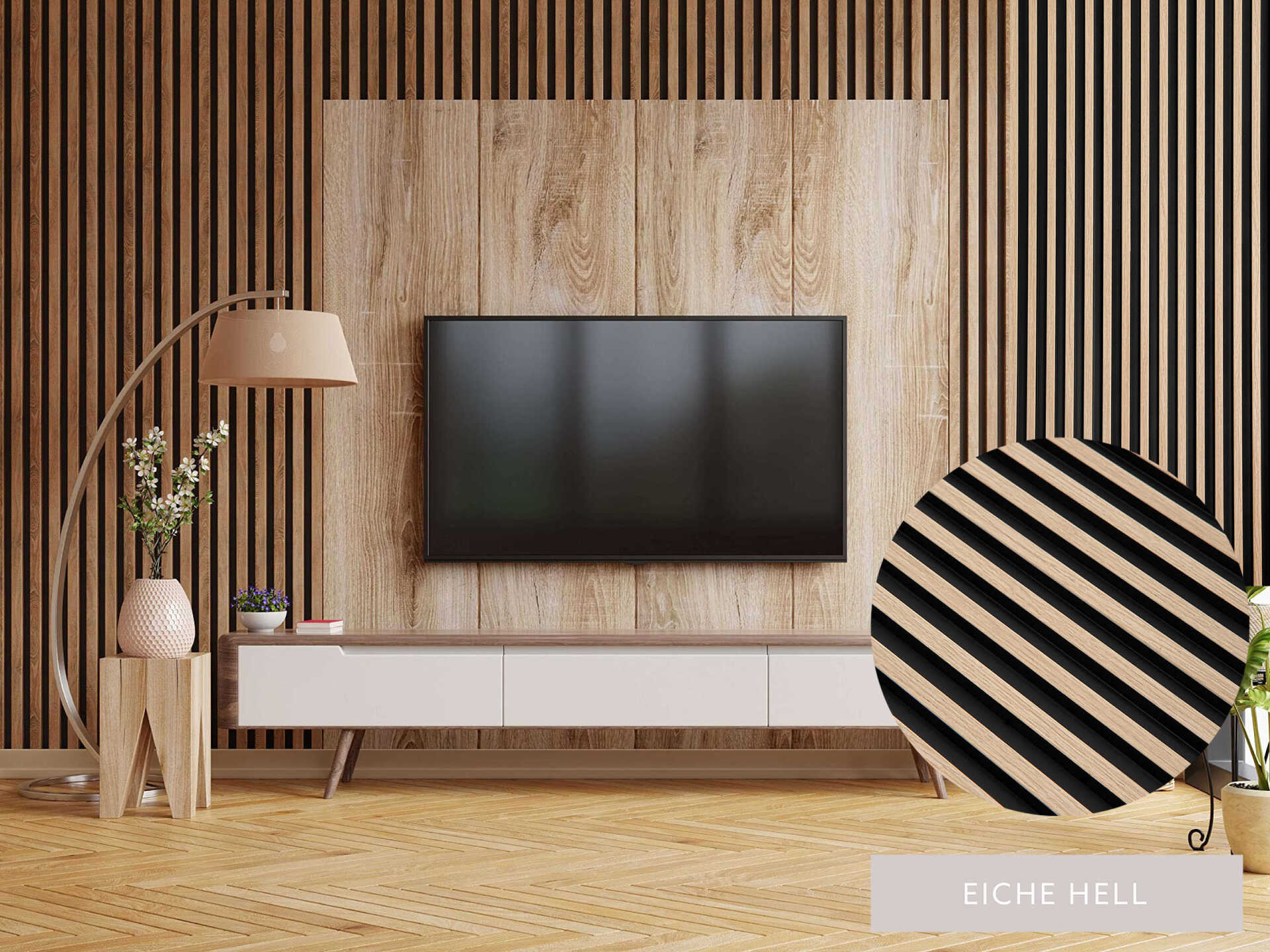 Wandpaneel Eiche hell, extrem stoßfest und wasserfest.