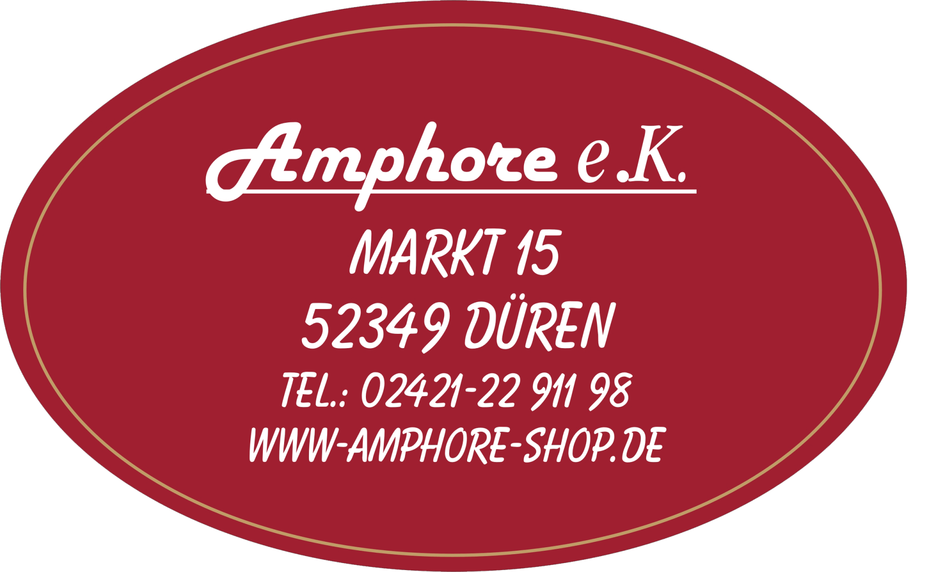 Amphore e.K., 52349 Düren Markt 15 Logo Amphore oval